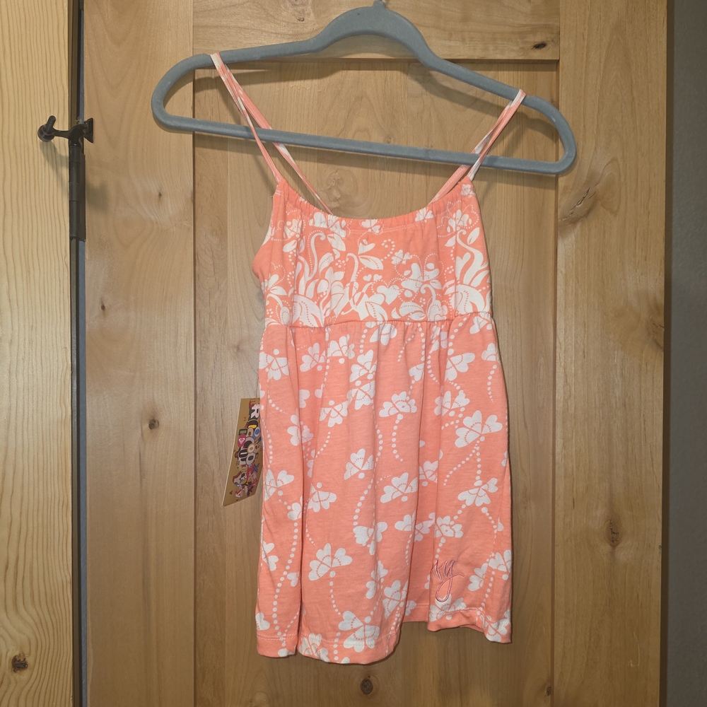 y2k Roxy Surf Babydolll Top Pink White 2000s coconut girl coquette